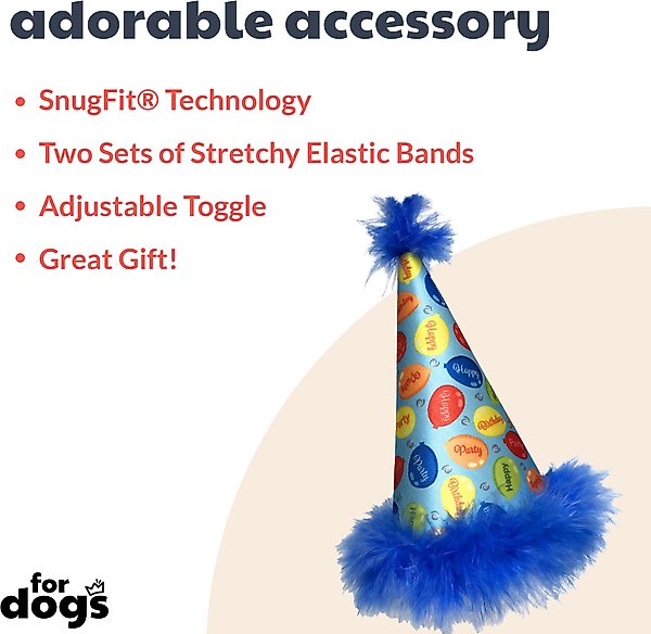 Show full view: Huxley & Kent Party Time Dog & Cat Party Hat, Blue, Large slide 2 of 9