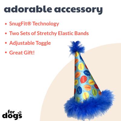 Show full view: Huxley & Kent Party Time Dog & Cat Party Hat, Blue, Small slide 2 of 9