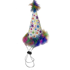 Huxley & Kent Superstar Dog & Cat Party Hat, Silver, Small