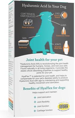 Show full view: Hyalogic HyaFlex Hyalogic Hyaluronic Acid Hip & Joint Dog Supplement, 1-fl oz bottle slide 4 of 9