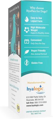 Show full view: Hyalogic HyaFlex Hyalogic Hyaluronic Acid Hip & Joint Dog Supplement, 1-fl oz bottle slide 5 of 9