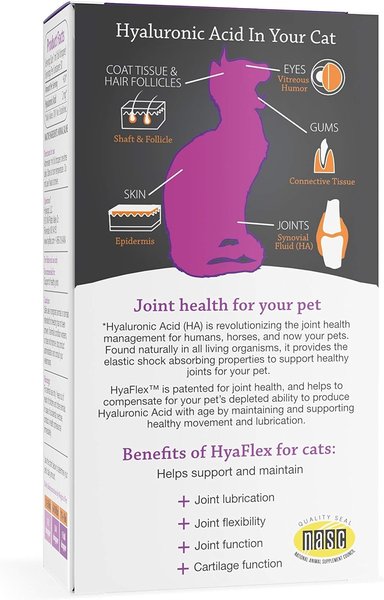 Show full view: Hyalogic HyaFlex Hyalogic Hyaluronic Acid Hip & Joint Formula Cat Supplement, 1-fl oz bottle slide 3 of 9
