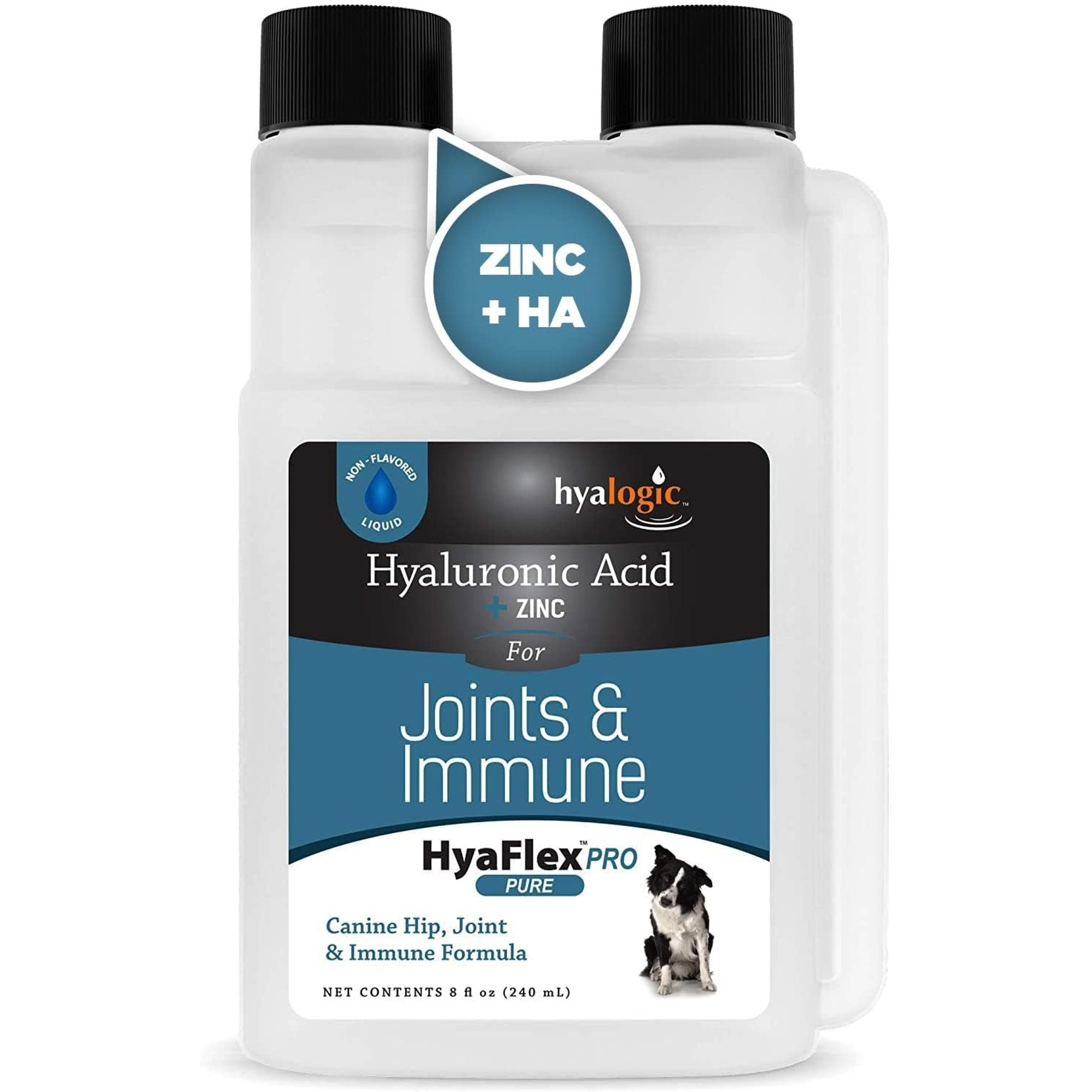 Hyalogic HyaFlex Hyalogic Pro Pure Hyaluronic Acid Zinc Joint & Immune Support Dog Supplement, 8-fl oz bottle