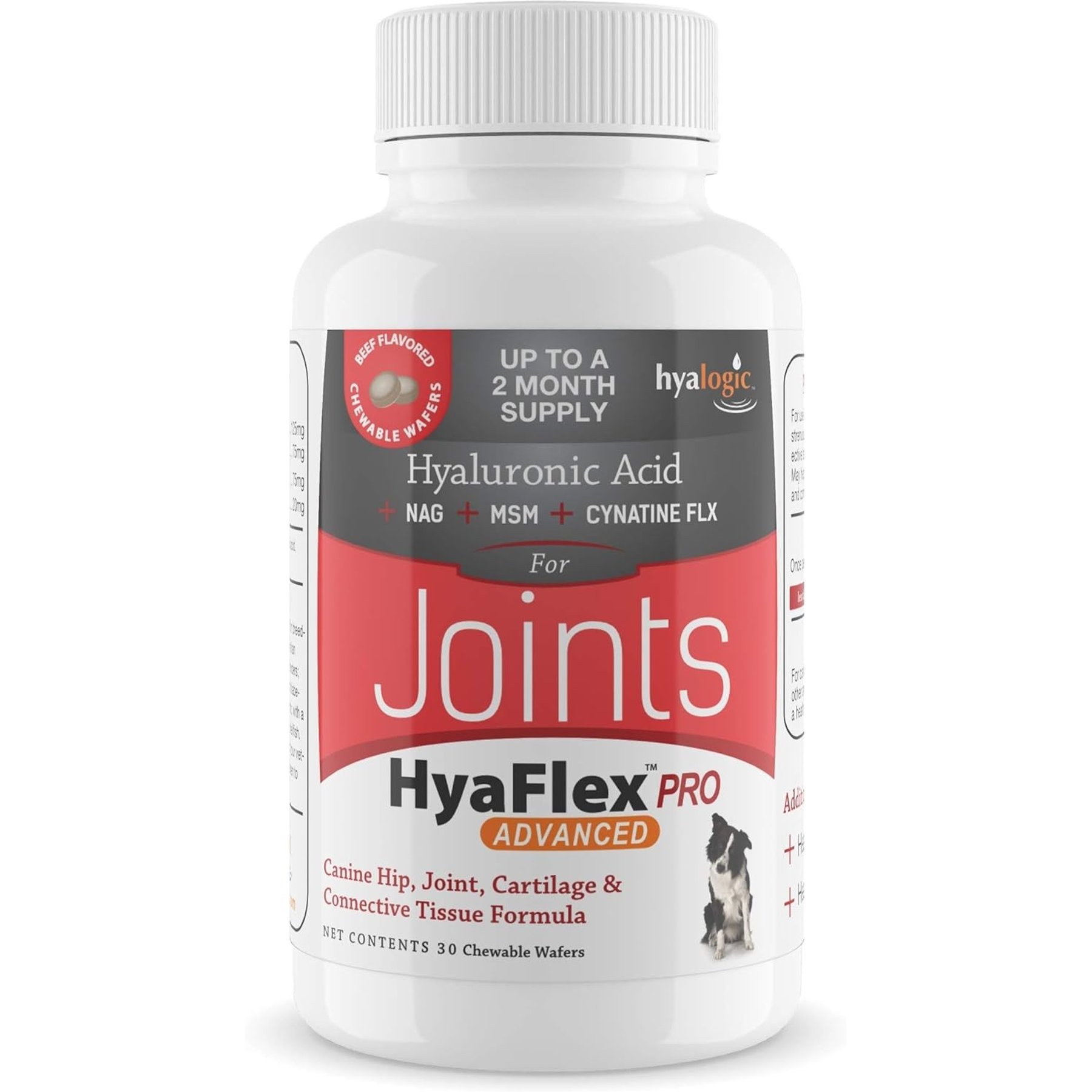 Hyalogic HyaFlex Pro Hyaluronic Acid Advanced Joint Support Dog Supplement, 30 count