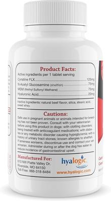 Show full view: Hyalogic HyaFlex Pro Hyaluronic Acid Advanced Joint Support Dog Supplement, 30 count slide 3 of 9