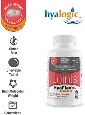 Show full view: Hyalogic HyaFlex Pro Hyaluronic Acid Advanced Joint Support Dog Supplement, 30 count slide 5 of 9