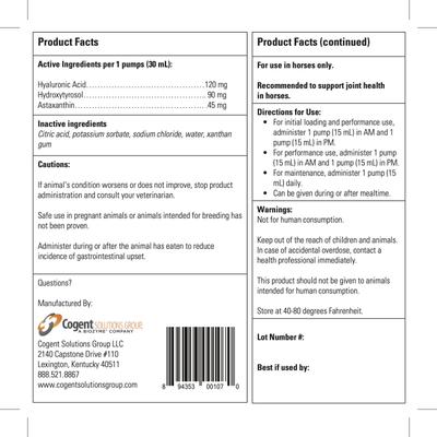 Show full view: Vitalize Hyaluronex Joint Support Liquid Horse Supplement, 128-fl oz bottle slide 2 of 5