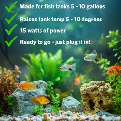 Hydor Micro & Mini Aquarium Slim Fish Heater, Black, 15-watt slide 2 of 4