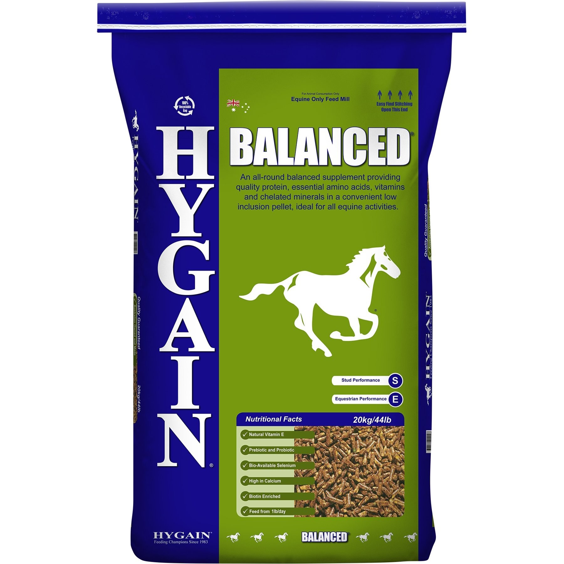 Hygain Balanced Horse Feed, 44-lb bag