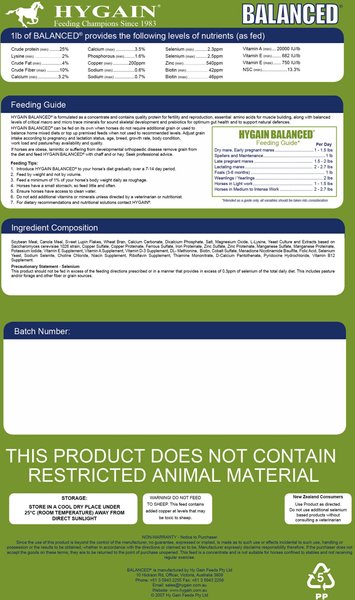 Show full view: Hygain Balanced Horse Feed, 44-lb bag slide 2 of 3