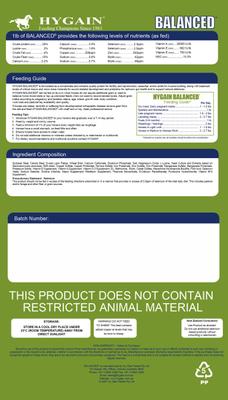 Show full view: Hygain Balanced Horse Feed, 44-lb bag slide 2 of 3