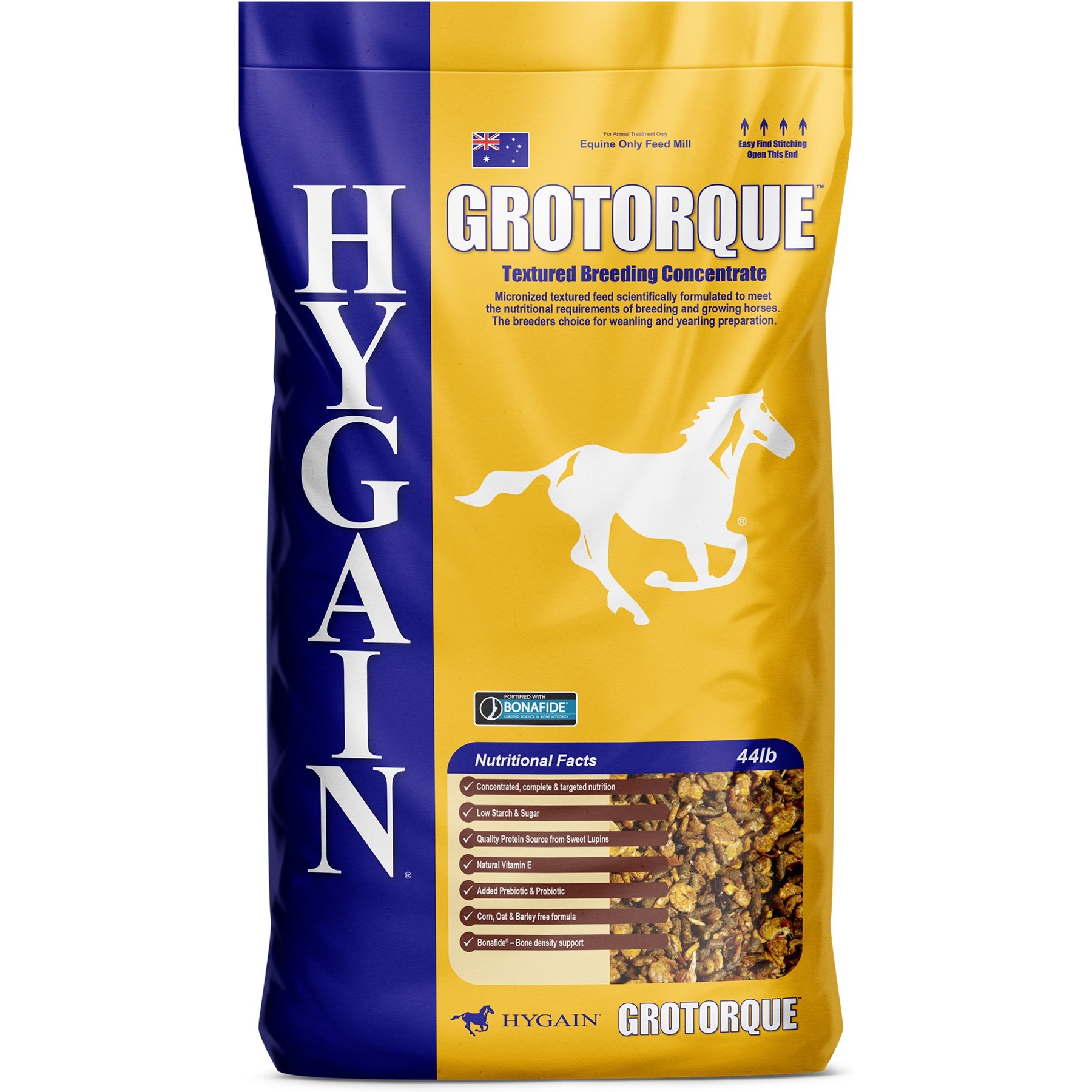 Hygain Grotorque Textured Breeding Horse Feed, 44-lb bag