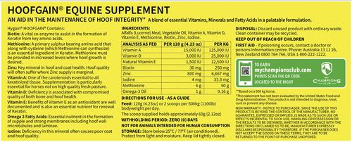 Show full view: Hygain Hoofgain Horse Supplement, 15.4-lb tub slide 2 of 4