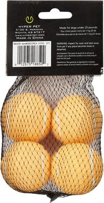 Show full view: Hyper Pet 4 Pack of Balls for Dogs, Orange, Mini slide 4 of 7