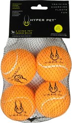 Hyper Pet 4 Pack of Balls for Dogs, Orange, Regular