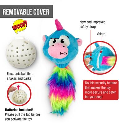 Show full view: Hyper Pet Doggie Pal Unicorn Squeaky Interactive Plush Dog Toy slide 3 of 8