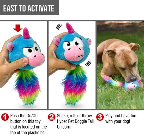 Pet Supplies Hyper Pet Doggie Tail Dog Toy Out Of Stock HYPER PET Doggie  Pal Unicorn Squeaky Interactive