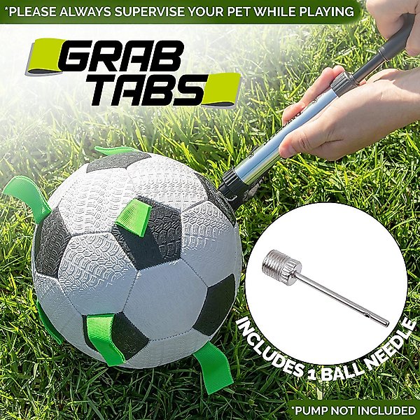 Show full view: Hyper Pet Grab Tabs Soccer Ball Dog Toy, 5-in slide 3 of 9