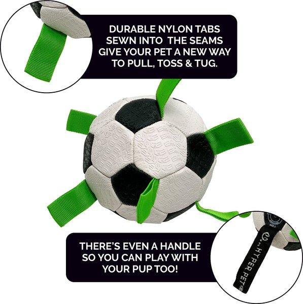Show full view: Hyper Pet Grab Tabs Soccer Ball Dog Toy, 5-in slide 4 of 9