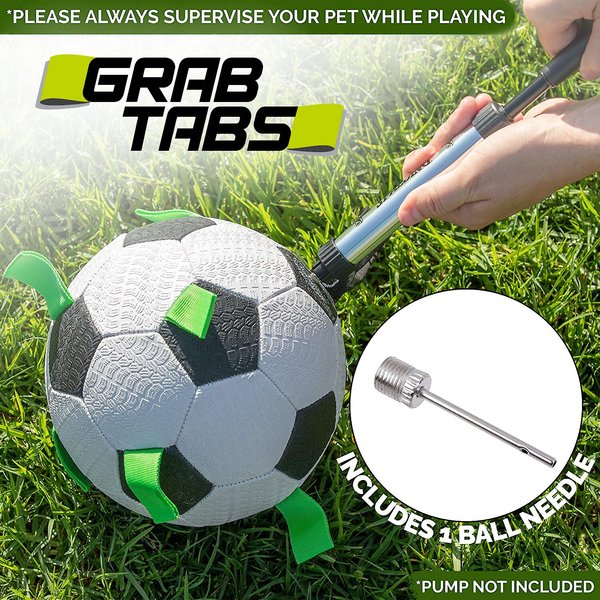 Show full view: Hyper Pet Grab Tabs Soccer Ball Dog Toy, 7.5-in slide 3 of 9
