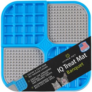 Hyper Pet IQ Banquet Dog & Cat Lick Mat, Blue/Gray