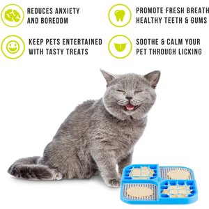 Hyper Pet IQ Banquet Dog & Cat Lick Mat, Blue/Gray