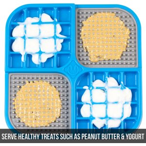 Hyper Pet IQ Banquet Dog & Cat Lick Mat, Blue/Gray