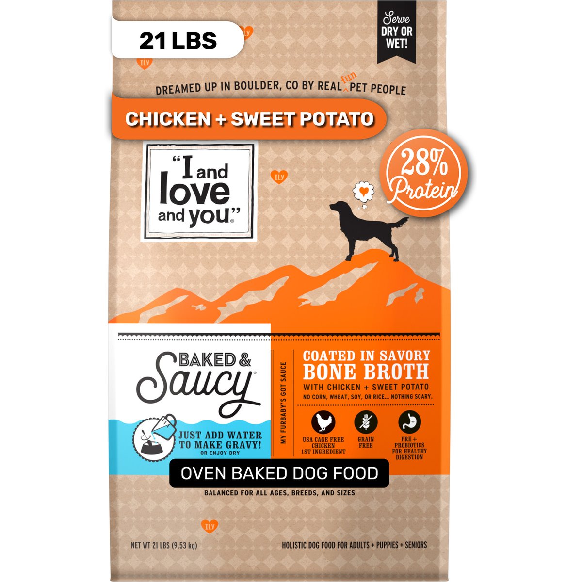I and Love and You Baked & Saucy Chicken & Sweet Potato Dog Food, 21-lb bag