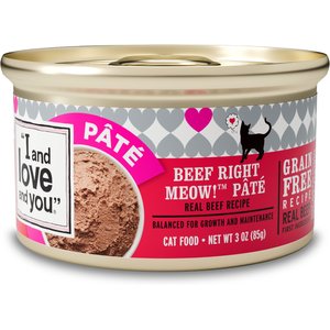 I and Love and You Beef Right Meow! Pate Grain-Free Canned Cat Food, 3-oz, case of 24