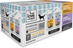 I and Love and You Cluckin' Good and Gobble it Up Stew Grain-Free Combo Pack Canned Dog Food, 13-oz, case of 6