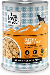 I and Love and You Cluckin' Good Stew Grain-Free Canned Dog Food, 13-oz, case of 12