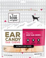 I and Love and You Ear Candy Beef Ear Dog Chews, 5 pack