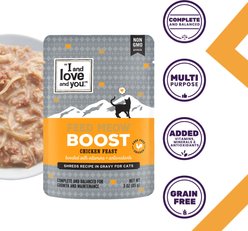 I and Love and You Feed Meow Boost Chicken Grain-Free Chunks In Gravy Wet Cat Food, 3-oz pouch, case of 24 slide 2 of 7