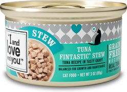I and Love and You Fintastic Stew Grain-Free Tuna Flavored Wet Cat Food, 3-oz can, case of 4