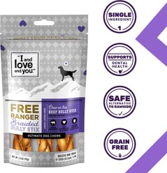 I and Love and You Free Range Braided 6-in Bully Stix Dog Treats, 3 count slide 2 of 8