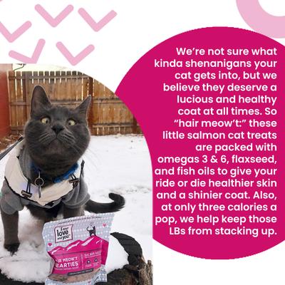 Show full view: I and Love and You Hair Meow't Hearties Cat Treats, 4-oz bag slide 4 of 11