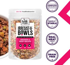 I and Love and You Irresist-a-Bowls Grain-Free Chicken & Beef Recipe Dog Food, 9-oz pouch, 8 count slide 2 of 6