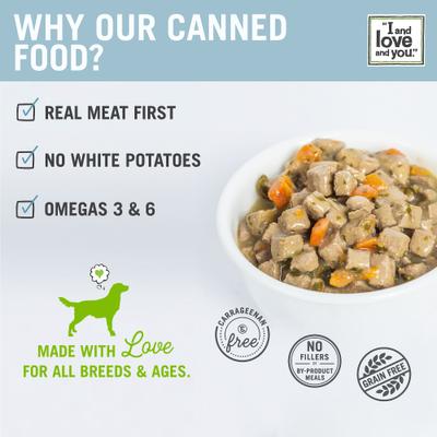 Show full view: I and Love and You Lambarama Stew Grain-Free Canned Dog Food, 13-oz, case of 12 slide 5 of 11