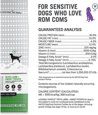 Show full view: I and Love and You Lovingly Simple Limited Ingredient Diet Lamb and Sweet Potato Dry Dog Food, 3.85-lb bag slide 9 of 11