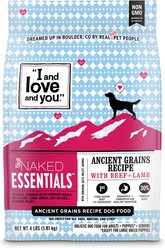 I and Love and You Naked Essentials Ancient Grain Beef and Lamb Recipe Dry Dog Food, 4-lb bag