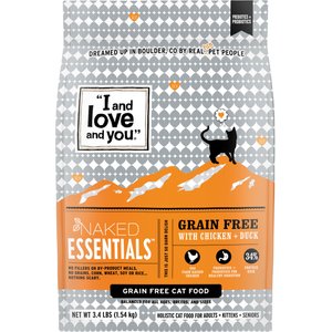 I and Love and You Naked Essentials Chicken & Duck Recipe Dry Cat Food, 3.4-lb bag