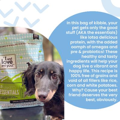 Show full view: I and Love and You Naked Essentials Grain-Free Chicken and Duck Recipe Dry Dog Food, 23-lb bag slide 4 of 12