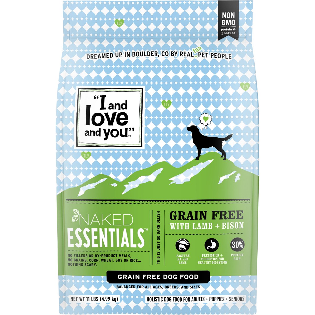 I and Love and You Naked Essentials Lamb & Bison Dry Dog Food, 11-lb