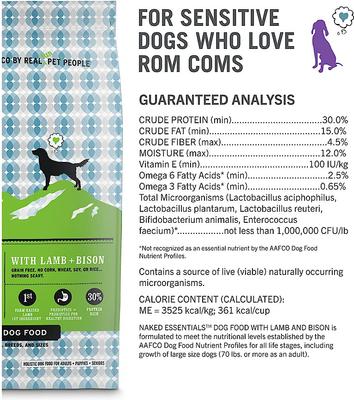 Show full view: I and Love and You Naked Essentials Grain-Free Lamb and Bison Recipe Dry Dog Food, 23-lb bag slide 9 of 12