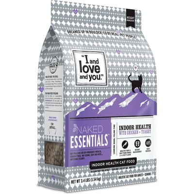 I and Love and You I and Love and You Naked Essentials Indoor Health Chicken and Turkey Recipe Dry Cat Food, 3.4-lb bag