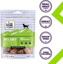 I and Love and You Nice Jerky Bites Beef and Lamb Grain-Free Dog Treats, 4-oz bag slide 2 of 9