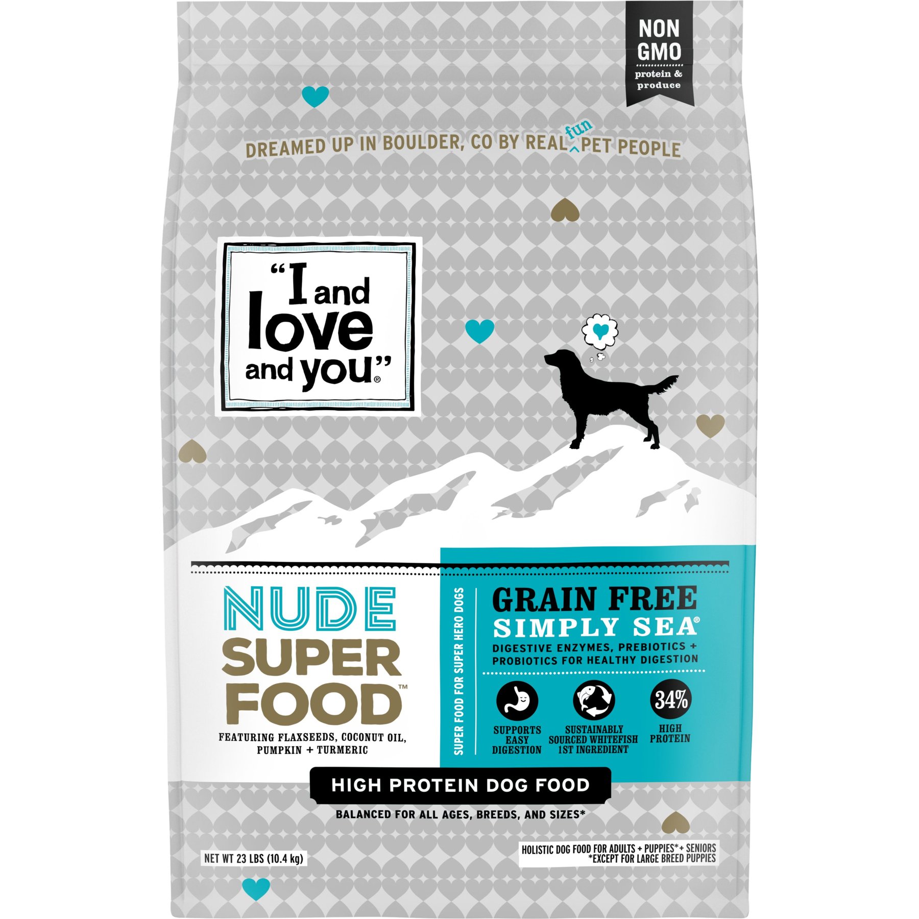 I and Love and You Nude Food Simply Sea Dry Dog Food, 23-lb