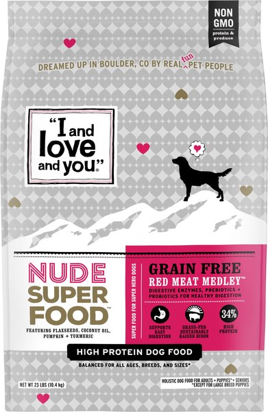 I and Love and You Grain Free Nude Super Food Red Meat Medley Dry Dog Food