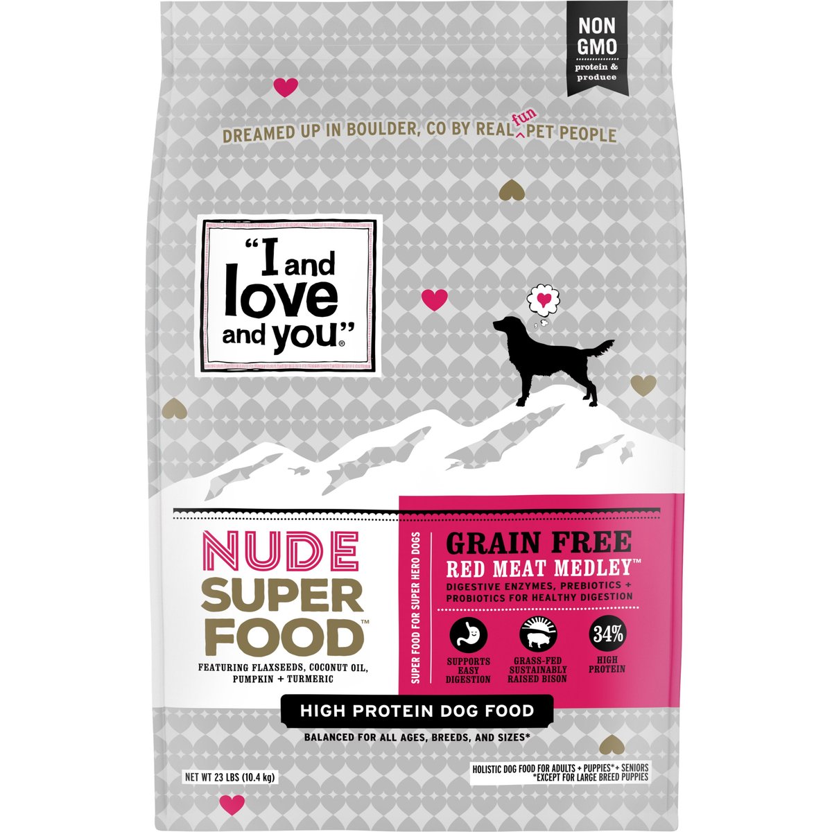 I and Love and You Nude Food Red Meat Medley Dry Dog Food, 23-lb bag