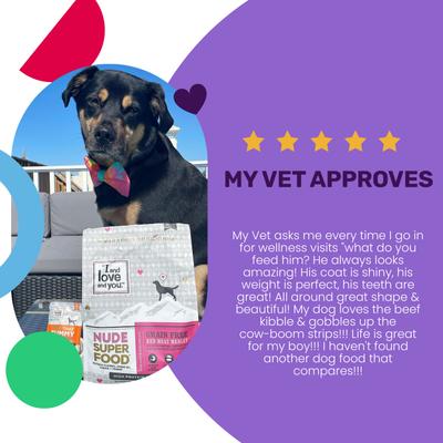 Show full view: I and Love and You Nude Super Food Grain-Free Red Meat Medley Dry Dog Food, 23-lb bag slide 5 of 12